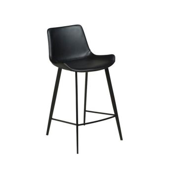 Scaun de bar din imitație de piele DAN-FORM Denmark Hype, negru