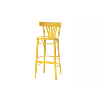 Scaun de bar din lemn de fag 56 Yellow, l44,5xA47xH104 cm