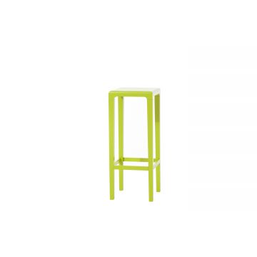 Scaun de bar din lemn de stejar Rioja Green High, l32xA32xH80 cm