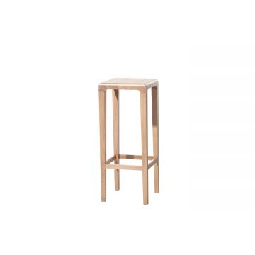 Scaun de bar din lemn de stejar Rioja Natural High, l32xA32xH80 cm