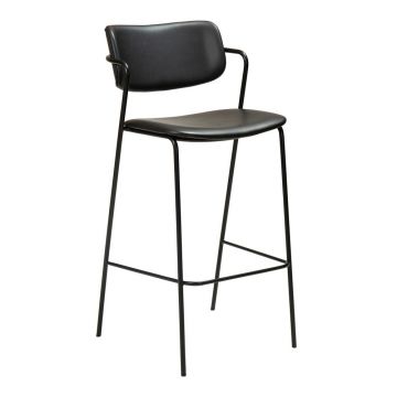 Scaun de bar din piele artificială DAN-FORM Denmark Zed, înălțime 107 cm, negru