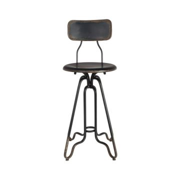 Scaun metalic Dutchbone Ovid, înălțime 88 cm, negru