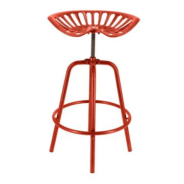 Scaun de bar de grădină roșu din metal Traktor – Esschert Design Scaun de bar de grădină roșu din metal Traktor – Esschert Design