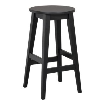 Scaun de bar negru din lemn de stejar 65 cm Austin - Rowico