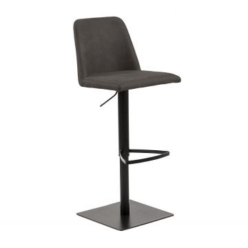 Scaun de bar tapitat cu stofa si picior metalic, Avanja New Antracit / Negru, l43xA51xH107,5 cm