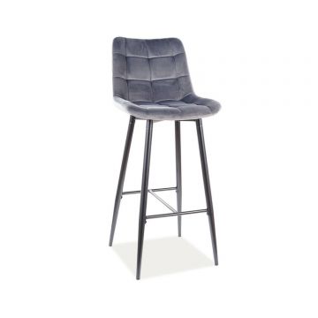 Scaun Bar H1 Chic Velvet Gri