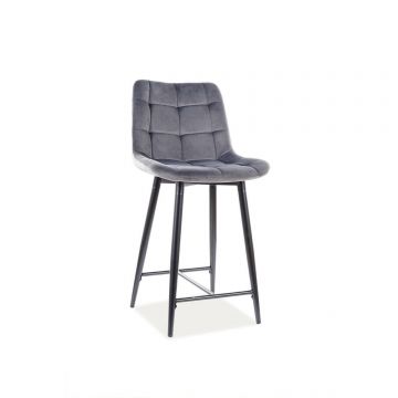 Scaun Bar H2 Chic Velvet Gri - Bluvel 14