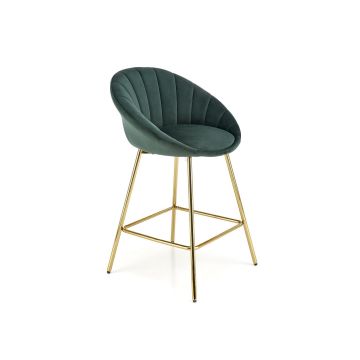 Scaun Bar Hans 112, 58x52x87 cm, Verde/Auriu