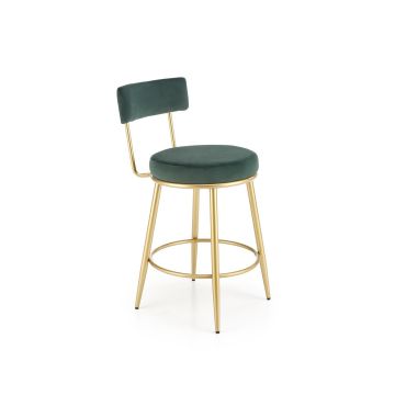 Scaun Bar Hans 115, 45x54x90 cm, Verde/Auriu