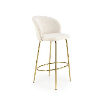 Scaun Bar Hans 116, 50x59x101 cm, Cream/Auriu