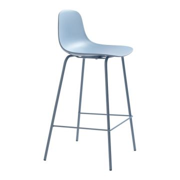 Scaun de bar albastru deschis din plastic (înălțime șezut 67,5 cm) Whitby – Unique Furniture