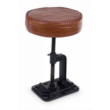Scaun de bar CHARLESTON, piele, maro, 30x46cm