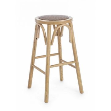Scaun de bar CIRCLE, lemn, maro, 40x73cm