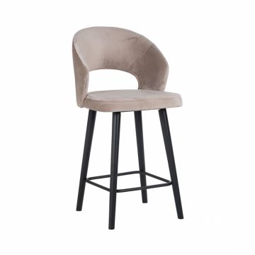 Scaun de bar Counter Savoy bej catifelat