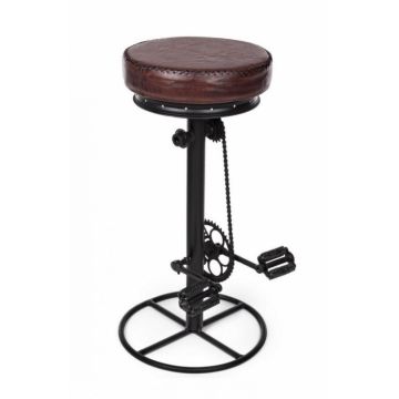 Scaun de bar Cycle, Piele, Visiniu, x42x80 cm
