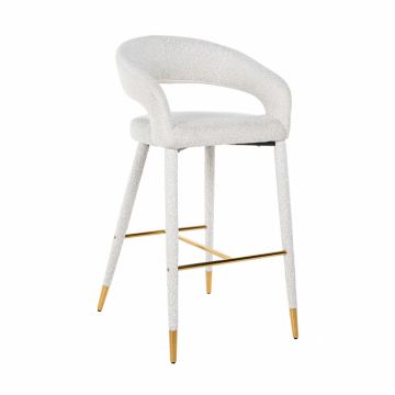 Scaun de bar Gia alb boucle (rezistent la foc)