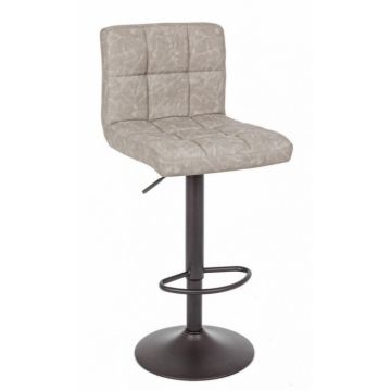 Scaun de bar Greyson Vintage, Imitatie de piele, Gri deschis, 42x51x113 cm