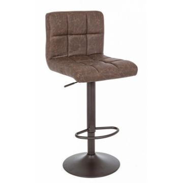 Scaun de bar Greyson Vintage, Imitatie de piele, Maro, 42x51x113 cm