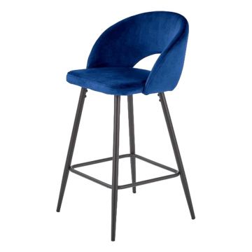 Scaun de bar H96 velvet Albastru