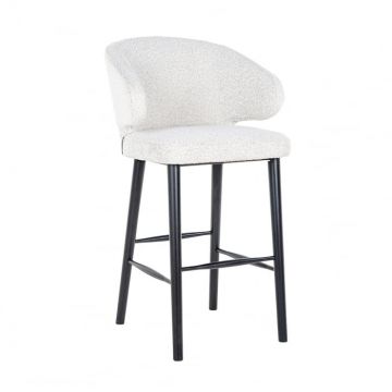 Scaun de bar Indigo alb boucle