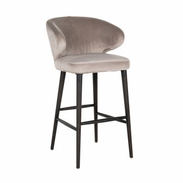 Scaun de bar Indigo bej catifelat