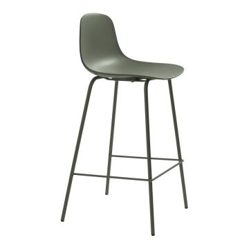 Scaun de bar kaki din plastic (înălțime șezut 67,5 cm) Whitby – Unique Furniture