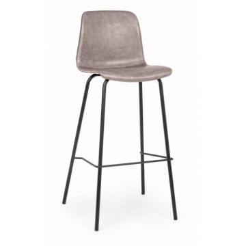 Scaun de bar KYRA, imitatie de piele, bej, 39x44x103.5cm