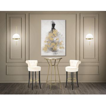 Scaun de bar Luxy, MDF Lemn Sintetic, Crem, 96x46x48 cm
