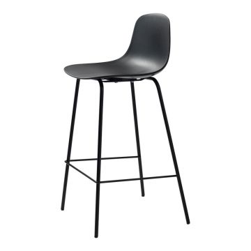 Scaun de bar negru din plastic 92,5 cm Whitby – Unique Furniture