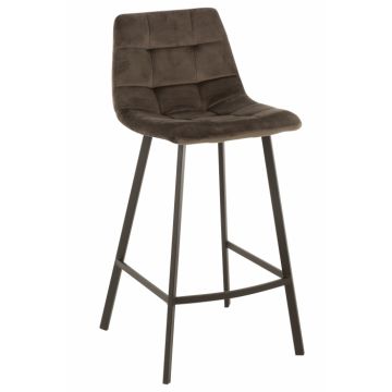 Scaun de bar Olivier, Metal Textil, Maro, 43x43x96 cm