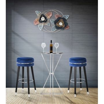 Scaun de bar PARIS albastru argintiu (cm) O 35X74