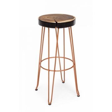 Scaun de bar RAKEL, lemn, maro, 33x74cm