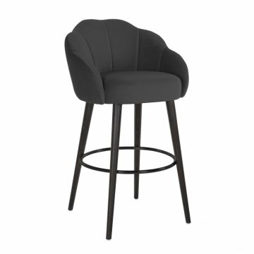 Scaun de bar Tulip, Poliester Lemn, antracit, 99x59x57 cm