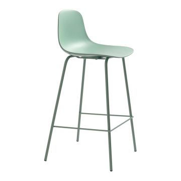 Scaun de bar verde deschis din plastic (înălțime șezut 67,5 cm) Whitby – Unique Furniture