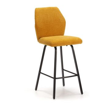 Scaune de bar galben-muștar 4 buc. 65 cm Bei – Marckeric