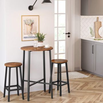 Set 2 scaune de bar, Lemn metal, 30 30 65
