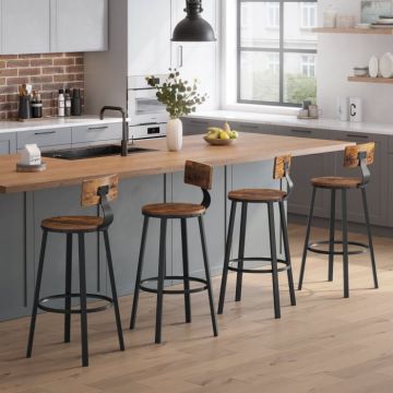 Set 2 scaune de bar, Lemn metal, 99 54 54