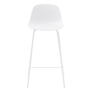 Scaun de bar alb din plastic 92,5 cm Whitby – Unique Furniture