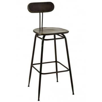Scaun Bar Industrial, Metal, Negru