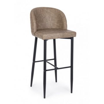 Scaun CHRIS, imitatie de piele, maro, 47x52x105cm