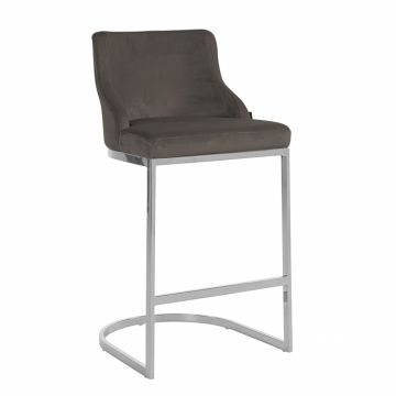 Scaun de bar Bolton catifea argintiu Fire Retardant