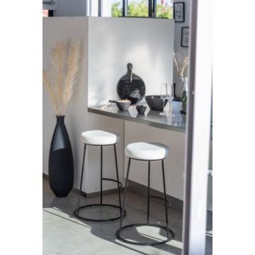 Scaun de bar, Metal, Negru, 47x47x66 cm