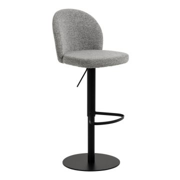 Scaun de bar negru/gri cu înălțime ajustabilă (înălțime șezut 55 cm) Patricia – Actona