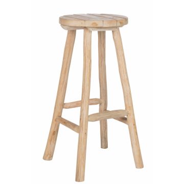 Scaun de bar rotund din lemn de stejar Naturur