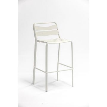 Scaune de bar de grădină albe 2 buc. din metal Spring – Ezeis