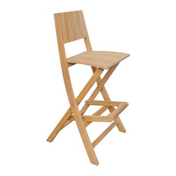 Scaune de bar de grădină în culoare naturală 2 buc. din lemn masiv Navy – Ezeis