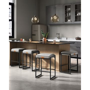 Set 2 scaune de bar Vasagle Gri 45x38x66 cm