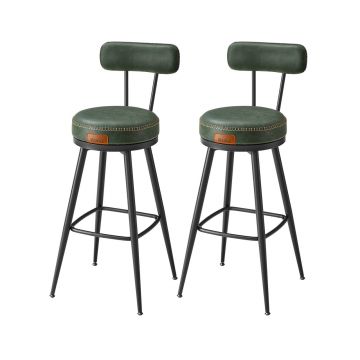 Set 2 scaune de bar Vasagle Verde 56x56x101.5 cm