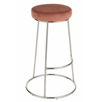 Set 2 scaune, Fibre sintetice Metal, Roz Argintiu, 63.5x44 34x44 34 cm