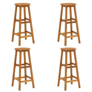 Taburete de bar 4 buc. lemn masiv de acacia